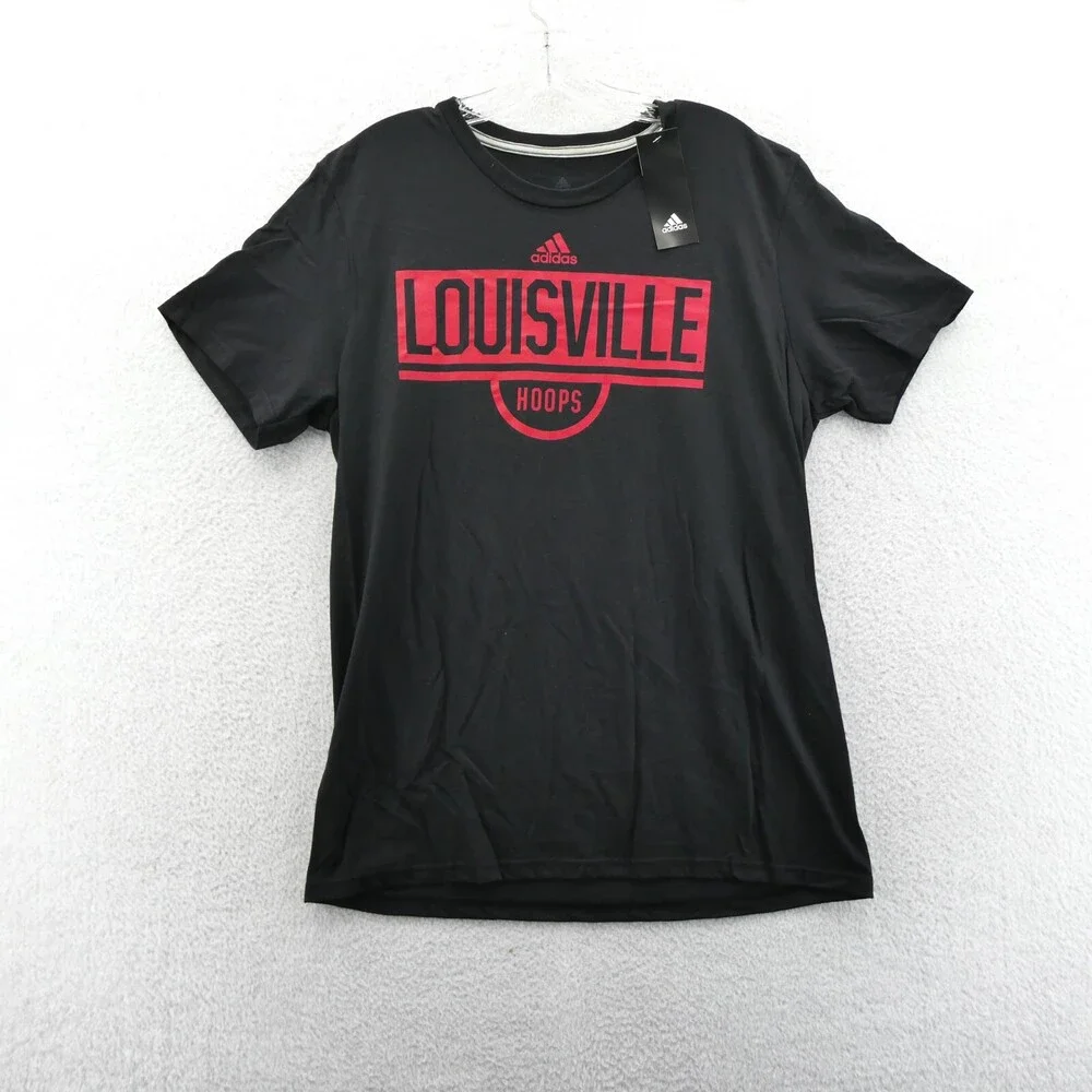 Louisville Cardinals Shirt Mens Large Black‎ Adidas College Basketball Tee New